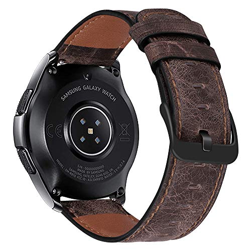 iBazal Galaxy Watch 46mm Armband Leder 22mm Uhrenarmband Lederarmband Ersatz für Samsung Galaxy Watch 3 45mm/Gear S3 Frontier/Classic,Huawei Watch GT 46mm,Ticwatch Pro/S2/E2 Bands - Kaffee von iBazal
