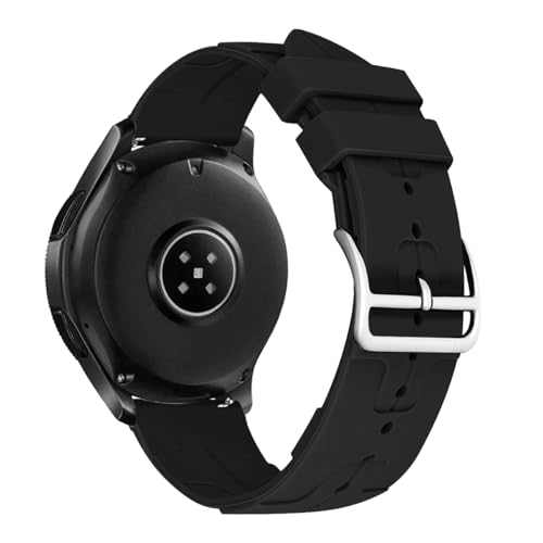 iBazal Kompatibel mit Galaxy Watch 46mm/Galaxy Watch 3 45mm/Gear S3 Frontier Classic Armband Silikon Gummi Sport Uhrenarmband Ersatzarmband für Huawei Watch GT/GT2/GT3 46mm Schwarz von iBazal