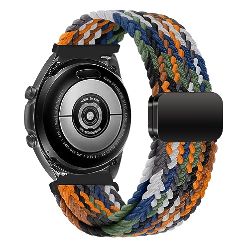 iBazal Nylon Band Kompatibel mit Samsung Galaxy Watch 6/5/4 44mm 40mm/Galaxy Watch 5 Pro 45mm/Watch 4/6 Classic 47mm 46mm 43mm 42mm/Watch 3 41mm/Active 2 Armband Braided Solo Loop - Camouflage von iBazal