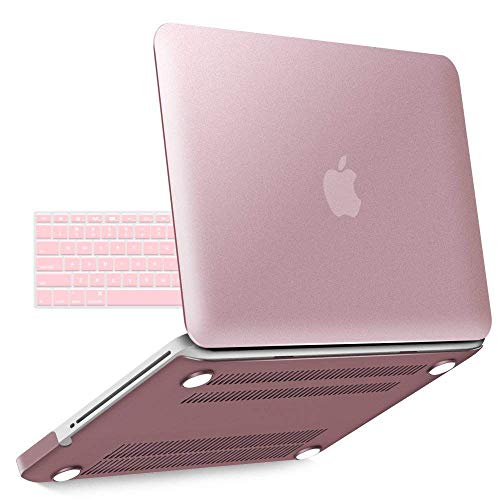 iBenzer Altes MacBook Pro 13-Zoll-Gehäuse A1278, Hardcase-Schutzhülle mit Tastaturabdeckung für Apple MacBook Pro 13 mit CD-ROM, Rotgold MMP13MPK + 1A von iBenzer