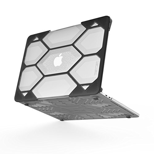 iBenzer LC-HPE-T13CL Hexpact Clip Schutzhülle für Apple MacBook Pro 13“ (2016-2018) mit TPU-Schutzrahmen, Lüftungsschlitzsparungen, Wabenstrucktur, rutschfesten Füssen, Stoßfest – Klar von iBenzer