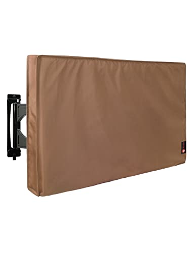 iBirdie Outdoor wasserdichte und wetterfeste TV-Abdeckung für 70 bis 75 Zoll Flachbildfernseher, Braun 600D Dicker Stoff TV Displayschutzfolie von iBirdie