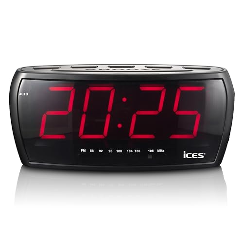 Ices ICR-230 Uhrenradio - Radiowecker mit Zwei Weckzeiten - Schlummerfunktion - Sleep Timer - Schwarz Ices ICR-230 Uhrenradio - Radiowecker mit Zwei Weckzeiten - Schlummerfunktion - Sleep Timer - Schwarz von iCES