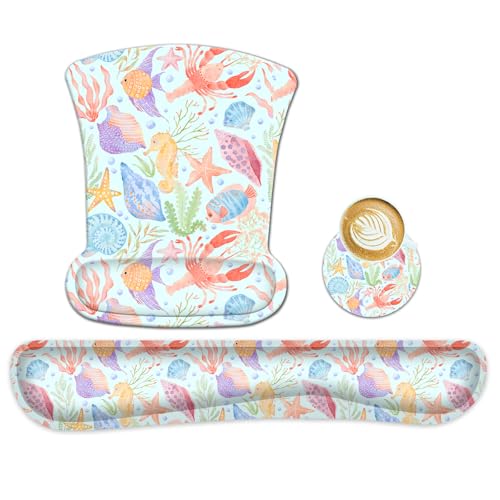 icolor Tastatur-Handgelenkauflage, Mauspad-Set, ergonomisches Mauspad für Laptop, Computer, Handgelenkstütze, Memory-Schaum, Schreibtischunterlage für Gaming, Büro, rutschfestes Gummi-Mauspad, Tippen icolor Tastatur-Handgelenkauflage, Mauspad-Set, ergonomisches Mauspad für Laptop, Computer, Handgelenkstütze, Memory-Schaum, Schreibtischunterlage für Gaming, Büro, rutschfestes Gummi-Mauspad, Tippen von iCOLOR