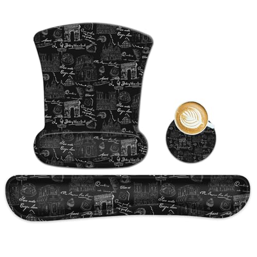 icolor Tastatur-Handgelenkauflage, Mauspad-Set, ergonomisches Mauspad für Laptop, Computer, Handgelenkstütze, Memory-Schaum, Schreibtischunterlage für Gaming, Büro, rutschfestes Gummi-Mauspad, Tippen icolor Tastatur-Handgelenkauflage, Mauspad-Set, ergonomisches Mauspad für Laptop, Computer, Handgelenkstütze, Memory-Schaum, Schreibtischunterlage für Gaming, Büro, rutschfestes Gummi-Mauspad, Tippen von iCOLOR