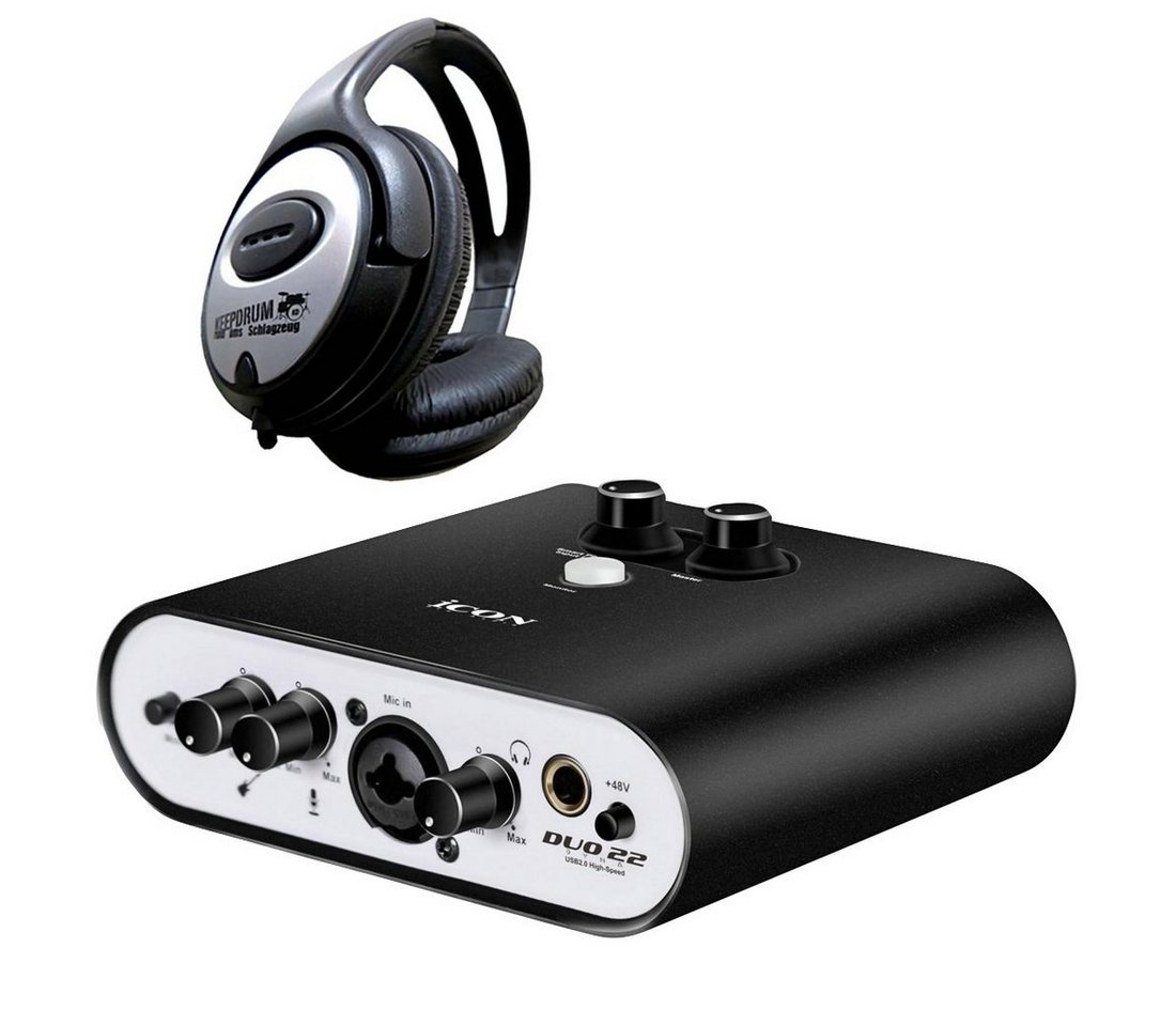 iCON Pro Audio Duo22 Dyna USB-Audio-Interface Digitales Aufnahmegerät (mit Kopfhörer) von iCON Pro Audio