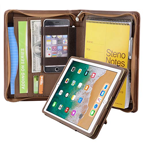 iPad Pro 9.7 Folio-Kasten , Leder Schreibmappe mit abnehmbarer Halterung für iPad Pro 9,7-Zoll (Ver. 2016),Braun von iCarryAlls