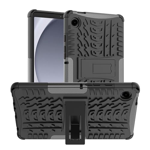 iCatchy Schutzhülle für Samsung Galaxy Tab A9 (21,6 cm / 8,7 Zoll), strapazierfähig, hart, doppellagig, Hybrid, stoßfest, kompatibel mit Samsung Tab A9 (SM-X110/X115/X117) Tablet-Hülle (schwarz) von iCatchy