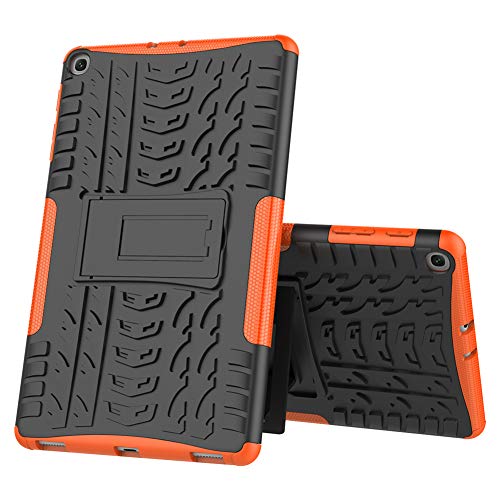 iChicTec Schutzhülle für Galaxy Tab A 10.1 2019 T515/T510 mit integriertem Ständer, stoßfest, strapazierfähig, für Samsung Galaxy Tab A 10.1 Zoll 2019 Tablet SM-T515 SM-T510 Orange Orange von iChicTec