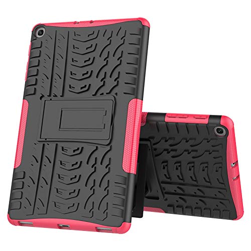 iChicTec Schutzhülle für Galaxy Tab A 10.1 2019 T515/T510 mit integriertem Ständer, stoßfest, strapazierfähig, für Samsung Galaxy Tab A 10.1 Zoll 2019 Tablet SM-T515 SM-T510 Pink Rose von iChicTec