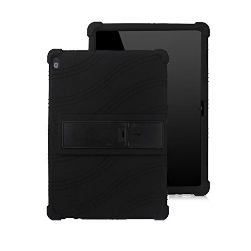 iChicTec Schutzhülle für Lenovo Tab P10 (TB-X705F/L)/Tab 5 Plus 10.1(TB-X705F/L)/Smart Tab M10 TB-X605F, leicht, rutschfest, Silikon Schwarz schwarz von iChicTec