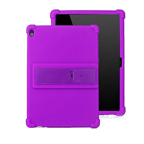 iChicTec Schutzhülle für Lenovo Tab P10 (TB-X705F/L)/Tab 5 Plus 10.1(TB-X705F/L)/Smart Tab M10 TB-X605F, leicht, rutschfest, Silikon Violett violett von iChicTec