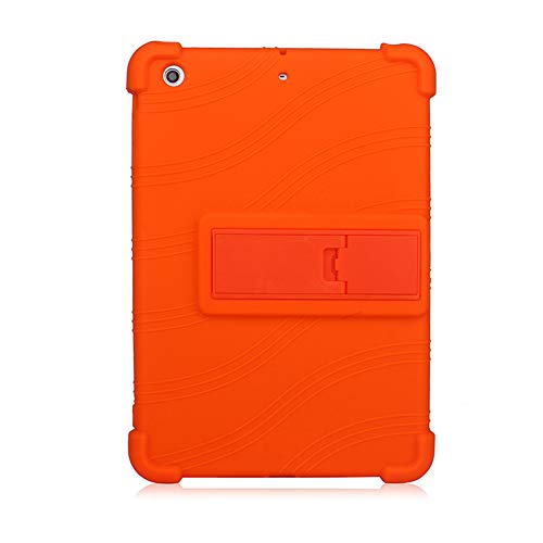 iChicTec Schutzhülle für iPad Mini 3/2/1 Weiches Silikon Anti-Rutsch Integrierter Kickstand Case Leichte Schutzhülle Orange Orange von iChicTec