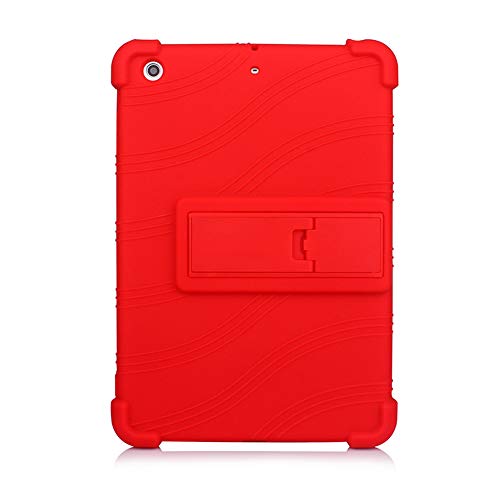 iChicTec Schutzhülle für iPad Mini 3/2/1 Weiches Silikon Anti-Rutsch Integrierter Kickstand Case Leichte Schutzhülle Rot rot von iChicTec