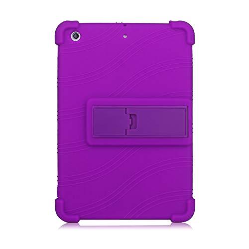 iChicTec Schutzhülle für iPad Mini 3/2/1 Weiches Silikon Anti-Rutsch Integrierter Kickstand Case Leichte Schutzhülle Violett violett von iChicTec