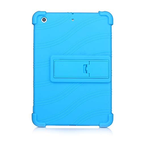 iChicTec Schutzhülle für iPad Mini 3/2/1 Weiches Silikon Anti-Rutsch Integrierter Kickstand Case Leichte Schutzhülle azurblau von iChicTec