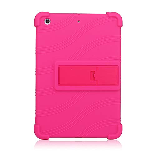 iChicTec Schutzhülle für iPad Mini 3/2/1 Weiches Silikon Anti-Rutsch Integrierter Kickstand Case Leichte Schutzhülle hot pink hot pink von iChicTec