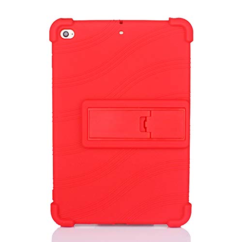 iChicTec iPad Mini 5 Hülle 2019 / iPad Mini 4 7,9 Zoll Hülle leicht integrierter Ständer Cover Anti-Rutsch-Silikon-Schutzhülle Rot rot von iChicTec