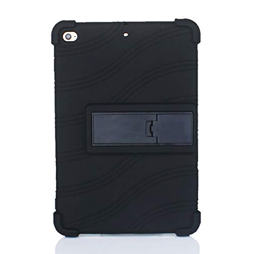 iChicTec iPad Mini 5 Hülle 2019 / iPad Mini 4 7,9 Zoll Hülle leicht integrierter Ständer Cover Anti-Rutsch-Silikon-Schutzhülle Schwarz schwarz von iChicTec