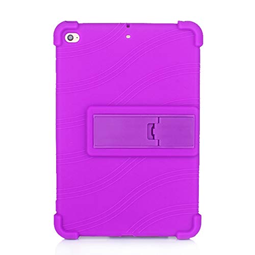 iChicTec iPad Mini 5 Hülle 2019 / iPad Mini 4 7,9 Zoll Hülle leicht integrierter Ständer Cover Anti-Rutsch-Silikon-Schutzhülle Violett violett von iChicTec