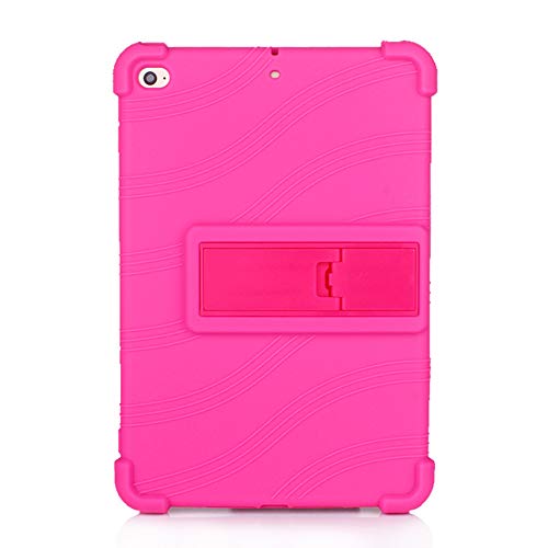 iChicTec iPad Mini 5 Hülle 2019 / iPad Mini 4 7,9 Zoll Hülle leicht integrierter Ständer Cover Anti-Rutsch-Silikon-Schutzhülle hot pink hot pink von iChicTec