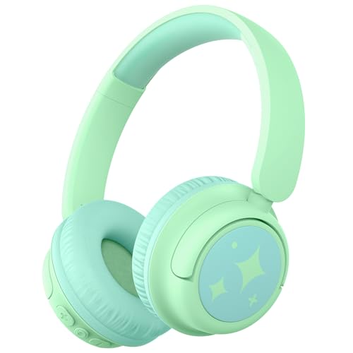 iClever Bluetooth kopfhörer Kinder, 60 Std Akku, 74/85 dBA Lautstärkebegrenzung, Stereo-Sound, Typ-C, Bluetooth5.4, Kabellos Kinderkopfhörer Over Ear mit Mikrofon für Tablet/Reisen von iClever