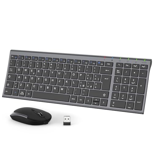 iClever Tastiera e Mouse Wireless - Tastiera e Mouse Portatili Wireless 2.4G, Batteria Ricaricabile Design Ergonomico Dimensioni Regolari Sottile Connessione Stabile DPI Regolabile iClever Tastiera e Mouse Wireless - Tastiera e Mouse Portatili Wireless 2.4G, Batteria Ricaricabile Design Ergonomico Dimensioni Regolari Sottile Connessione Stabile DPI Regolabile von iClever