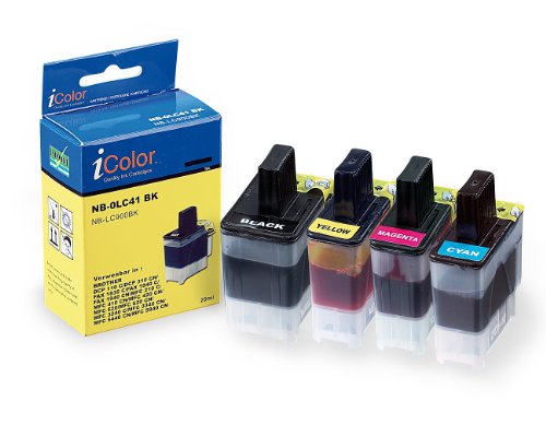 iColor Brother Dcp 115c: Color-Pack für Brother (ersetzt LC900BK/C/M/Y) (Brother Mfc 215c, Brother Patronen kompatibel, Tintenstrahldrucker) von iColor