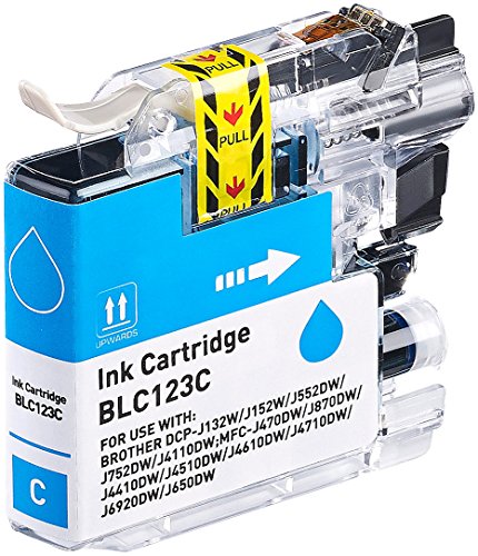 iColor Brother Mfc J4510dw: Tinten-Patrone für Brother-Drucker (ersetzt LC-123C), Cyan (blau) (Patronen für Tintenstrahldrucker, Brother Mfc J4410dw) von iColor