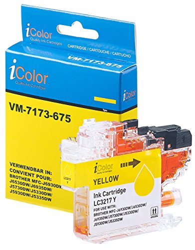 iColor Inkjet Cartridge: Tintenpatrone für Brother (ersetzt LC-3217Y), gelb (Brother Mfc J5330dw, Tintenstrahldrucker) von iColor