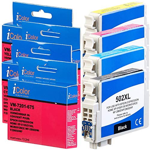 iColor Druckerpatronen: Tinten-Patronen-Pack für Epson-Drucker (ersetzt C13T02W14010) (kompatible Tintenstrahldrucker) von iColor