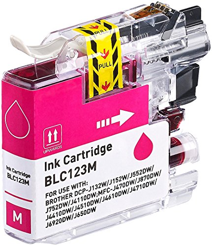 iColor Inkjet-Cartridge: Tinten-Patrone für Brother-Drucker (ersetzt LC-123M), Magenta (rot) (Brother Mfc J6520dw, Brother Mfc J4410dw, Tintenstrahldrucker) von iColor