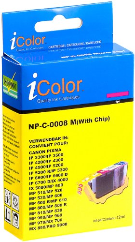 iColor Pixma IP 4200, Canon: Patrone für Canon (ersetzt CLI-8M), mit CHIP Magenta (Pixma IP 4500, Canon, Pixma IP 4300, Canon, Tintenstrahldrucker) von iColor