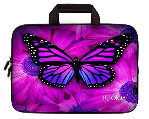 iColor Schmetterling 11.6 12 Zoll Laptop Hülle Schutzhülle Tasche Aktentasche mit Griff (IHB12-005) von iColor