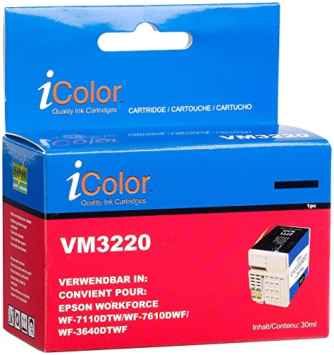 iColor Tinten-Druckerkartusche: Tintenpatrone für Epson (ersetzt T2711 / 27XL), Black XL (kompatible Tintenpatronen für Tintenstrahldrucker, Epson, Workforce wf 3620) von iColor