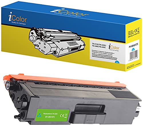 iColor Toner Cartridge Brother: Brother TN-325C Toner- Kompatibel- Cyan (Tonerkartuschen, Druckerpatrone) von iColor