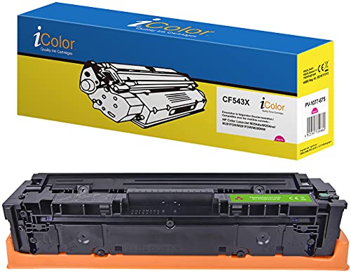 iColor Tonerkartusche für KOMPATIBEL ZU HP: Toner-Kartusche CF543X für KOMPATIBEL ZU HP-Laserdrucker, Magenta (rot) (Kartuschen) von iColor