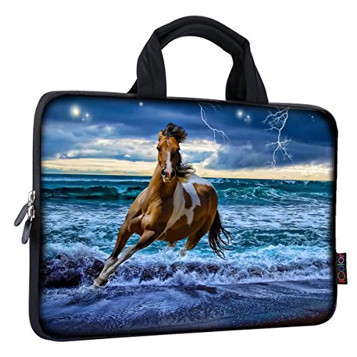 iColor Universal 29,5 cm 30,5 cm 30,7 cm 31 cm 31,8 cm Zoll Laptop Notebook Netbook Computer Tablet PC Weiches Neopren Sleeve Tasche Tasche Halter Displayschutzfolie Pferd von iColor