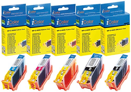 iColor i Color Druckerpatronen: ColorPack für Canon (ersetzt PGI-5BK/CLI-8BK/C/M/Y), mit Chip (Nachfüllpatronen für Drucker, Canon, Pixma IP 4500, Canon, Tintenstrahldrucker) von iColor