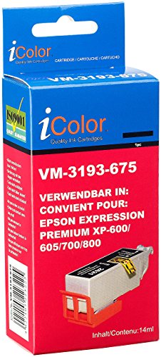 iColor kompatible Tintenpatronen für Tintenstrahldrucker, Epson: Tintenpatrone für Epson (ersetzt T2621 T26 / 26XL), Black von iColor