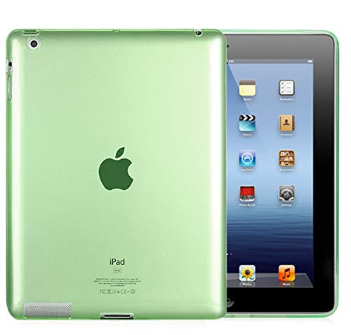 iCoverCase Schutzhülle für iPad 2/3/4, ultradünn, Silikon, transparent, einfarbig, weiches TPU-Gel, Gummi, Schutzhülle für iPad 2/3/4 (grün) von iCoverCase
