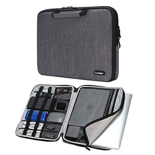 iCozzier 11-11,6 Zoll Notebook Hülle Tasche mit Griffen/Multifunktionale Aufbewahrungs Zubehörtasche für 11 Zoll Laptop/Ultrabook/Netbook/MacBook - Grau von iCozzier