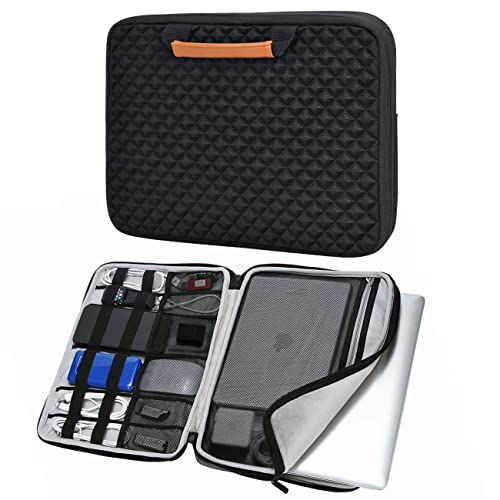 iCozzier 13-13.3 Zoll Laptoptasche mit Handgriff und Diamand-Stil/Tasche für Elektronisches Handtasche für 13 Zoll Ultrabook/Notebook/MacBook –Schwarz von iCozzier