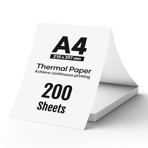 iDPRT Thermopapier A4-210x297mm Durchgehendes Druckpapier (200 Blätter), Kompatibel mit MT610/iDPRT/HPRT Portablen Thermoprintern & Dokumentendruckern iDPRT Thermopapier A4-210x297mm Durchgehendes Druckpapier (200 Blätter), Kompatibel mit MT610/iDPRT/HPRT Portablen Thermoprintern & Dokumentendruckern von iDPRT