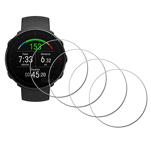 Displayschutz Schutzfolie für Polar Vantage M Smartwatch [4 Stück], iDaPro 9H Härte Gehärtetes Glas Displayschutzfolie Einfache Installation von iDaPro