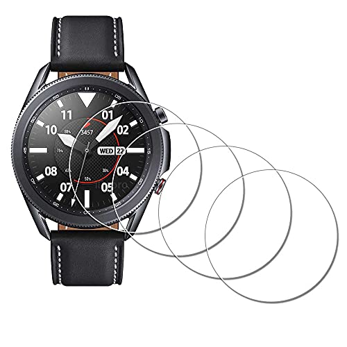 iDaPro Displayschutz für Samsung Galaxy Watch 3 45 mm Smartwatch schutzfolie Screen Protector 9H Härte Gehärtetes Glas Folie Einfache Installation [4 Stück] von iDaPro