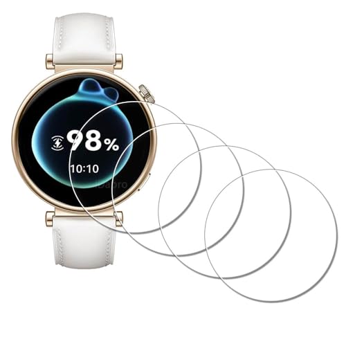 iDaPro Displayschutz schutzfolie für Huawei Watch GT 4 GT4 41mm 【4 Stück】, gehärtetes Glas, kratzfest, blasenfrei, einfache Installation, von iDaPro