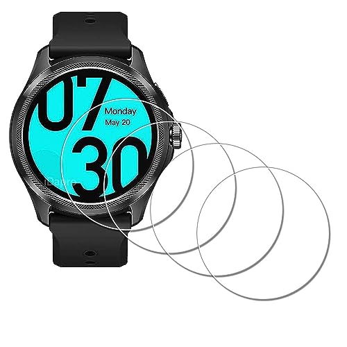 iDaPro Displayschutz schutzfolie für TicWatch Pro 5 Pro5 Smartwatch [4 Stück] gehärtetes Glas, kratzfest, blasenfrei, einfache Installation von iDaPro
