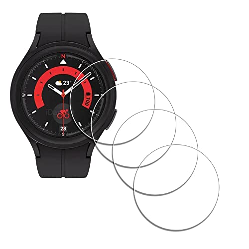 iDaPro Schutzfolie Displayschutz für Samsung Galaxy Watch 5 Pro 45 mm Bluetooth LTE Smartwatch [4 Stück], schutz für Galaxy Watch5 pro 45mm 9H Härte Gehärtetes Glas Einfache Installation von iDaPro