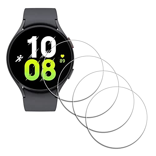 iDaPro Schutzfolie Displayschutz für Samsung Galaxy Watch 6 44 mm/ 5 44mm Smartwatch [4 Stück] Galaxy Watch6 Watch5 44mm schutzfolie 9H Härte Glas Einfache Installation von iDaPro